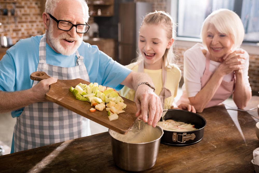 Family sharing meaningful moments